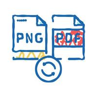 convert to pdf file icon doodle illustration vector