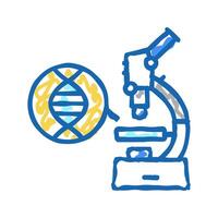 microscope for research genetic molecule icon doodle illustration vector