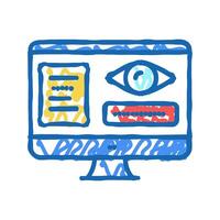 spied password access icon doodle illustration vector
