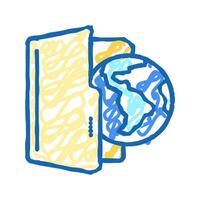 web folder icon doodle illustration vector