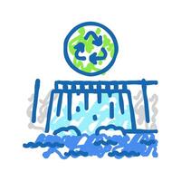 clean energy source hydroelectric power icon doodle illustration vector