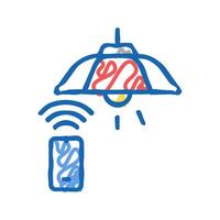 lighting lamp remote control icon doodle illustration vector