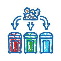 segregation waste sorting icon doodle illustration vector