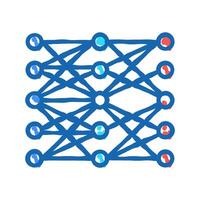 multilayer neural network icon doodle illustration vector