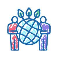 people safe planet ecosystem icon doodle illustration vector
