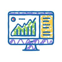 infographic on computer display icon doodle illustration vector