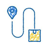 direction abd location delivery box icon doodle illustration vector