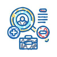 competitive analysis technical sales engineer icon doodle illustration vector