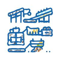 ore processing mining icon doodle illustration vector