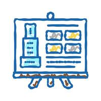 building design presentation icon doodle illustration vector