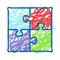 puzzle game solution icon doodle illustration vector