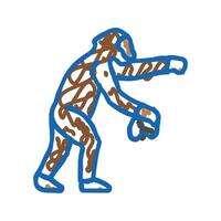 australopithecus human evolution icon doodle illustration vector