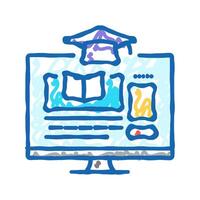 e learning courses online learning platform icon doodle illustration vector