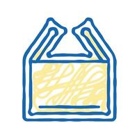 open box unpacking loading contents icon doodle illustration vector