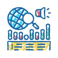 news coverage analysis icon doodle illustration vector
