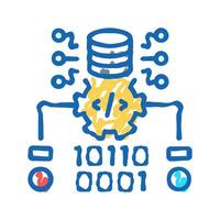 source code management icon doodle illustration vector