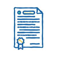 agreement document file icon doodle illustration vector