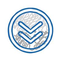 button scroll icon doodle illustration vector