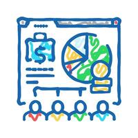 payroll processing icon doodle illustration vector