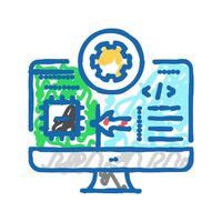 microcontroller programming electronics icon doodle illustration vector