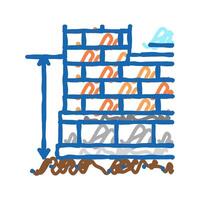 sill level building structure icon doodle illustration vector