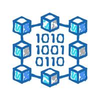 binary neural network icon doodle illustration vector