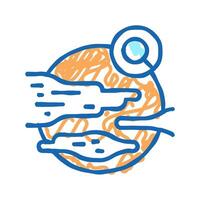 researching new planet icon doodle illustration vector