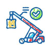 cargo handling logistic manager icon doodle illustration vector
