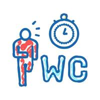 diarrhea digestion system problem icon doodle illustration vector