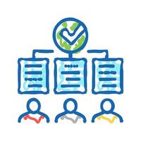 three way matching icon doodle illustration vector