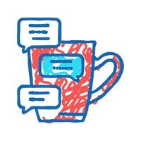 coffee break communication icon doodle illustration vector