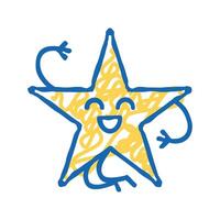 star geometric shape character icon doodle illustration vector