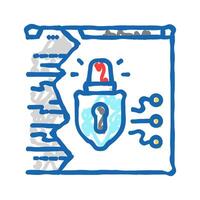 hacking attempt cyberbullying icon doodle illustration vector