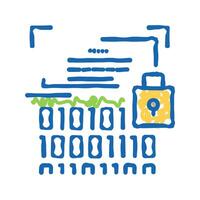 binary encryption icon doodle illustration sign vector