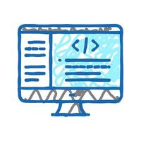 coding code geek icon doodle illustration vector