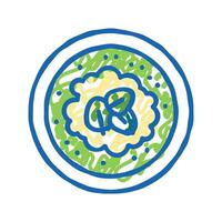 soup with spinach ingredient icon doodle illustration vector