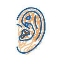 rook piercing earring icon doodle illustration vector