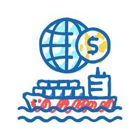 ship transportation color icon flat illustration vector
