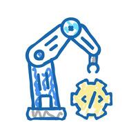 robotics arm technology icon doodle illustration vector