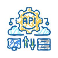 api digital technology icon doodle illustration vector