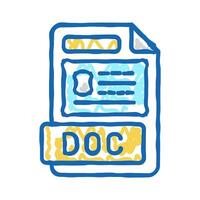 doc file format document icon doodle illustration vector