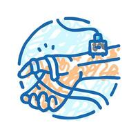 emg procedure neurologist icon doodle illustration vector
