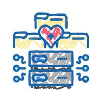 health data analysis icon doodle illustration vector