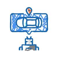 robot navigation icon doodle illustration vector