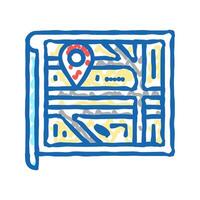 map location icon doodle illustration vector