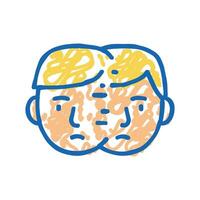 difficulty paying attention, focusing on tasks or remembering icon doodle illustration vector