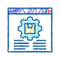 working process review icon doodle illustration vector