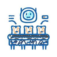 parcel sorting autonomous delivery icon doodle illustration vector