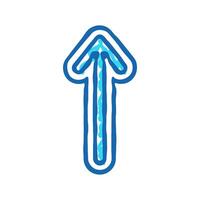 up arrow sending data icon doodle illustration vector
