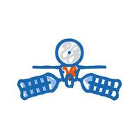 mars reconnaissance orbiter planet icon doodle illustration vector